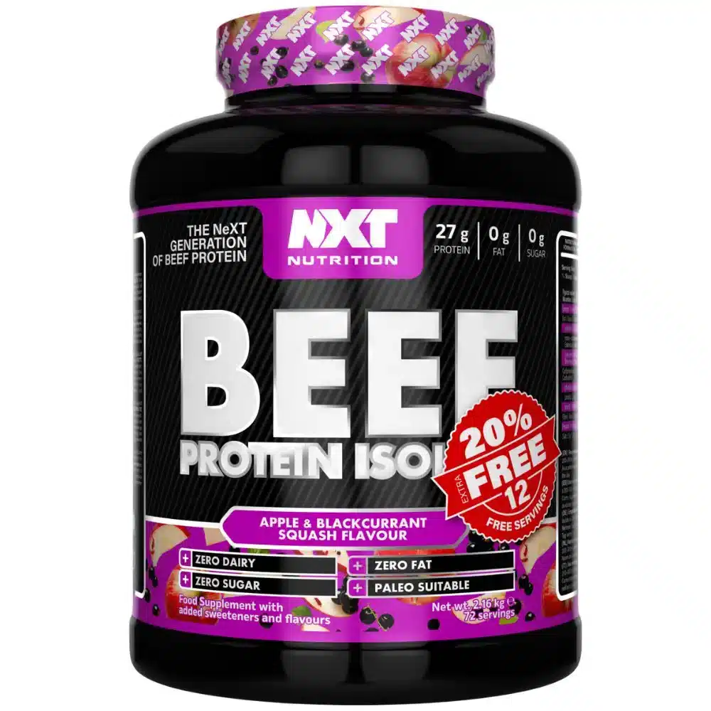NXT Beef Protein Isolate 1.8kg+20% Extra FREE Apple & Blackcurrant